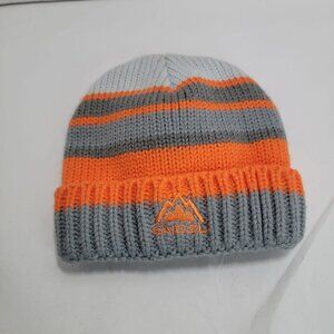 Snozu Toddler Boys Kids Fleece Lined Knit Beanie Winter Hat‎ Orange Gray 2T/3T
